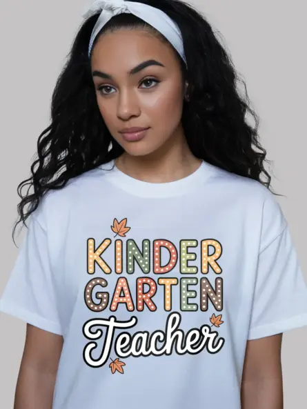 Kindergarten Teacher Shirt – Cute Fall Maple Leaf Design Tee - Image 12