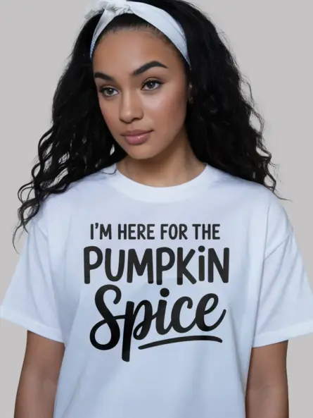 white front – im here for the pumpkin minimalist pumpkin spice shirt
