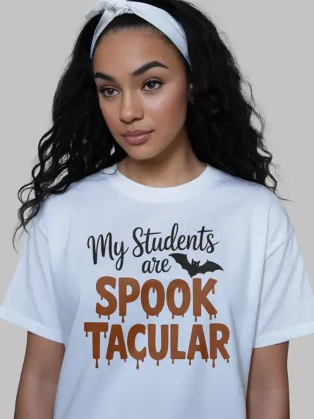 white front – my students are spooktacular spooktacular teacher Halloween shirt