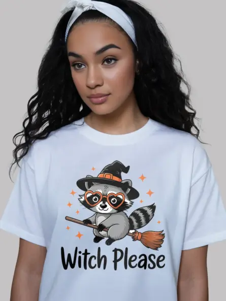 white lifestyle – Funny Witch Please Tee for Teens – witch please raccoon t-shirt