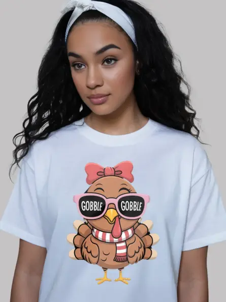 Girls Thanksgiving Shirt – Cute Pink Glasses Turkey Tee for Kids - Image 12