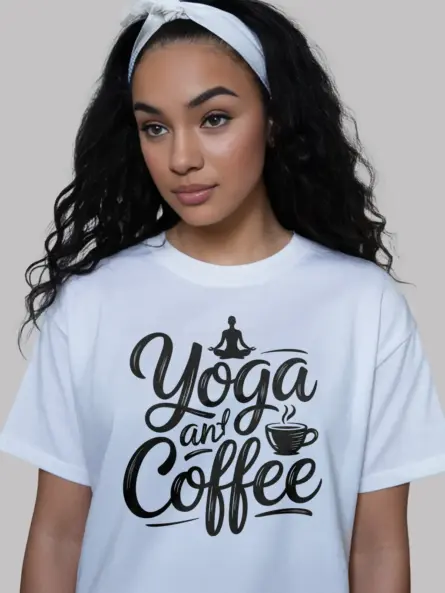 Peaceful Yoga and Coffee T-Shirt for Women - Image 12
