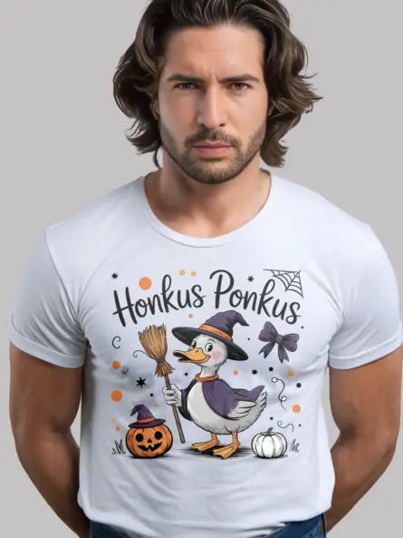 white honkus ponkus duck halloween t-shirt design