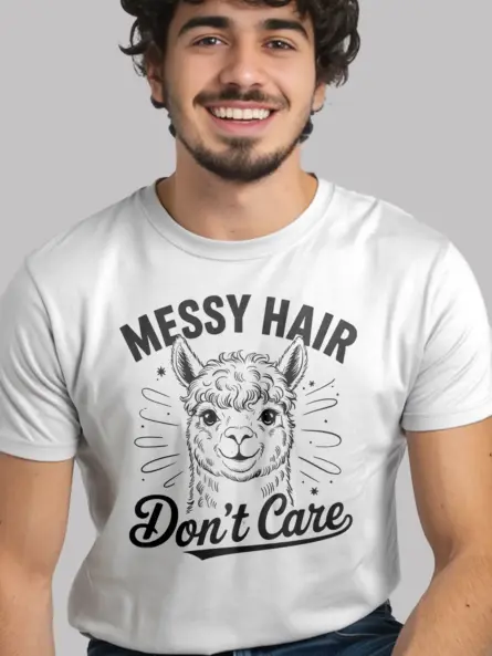 white t-shirt rear with vintage alpaca graphic
