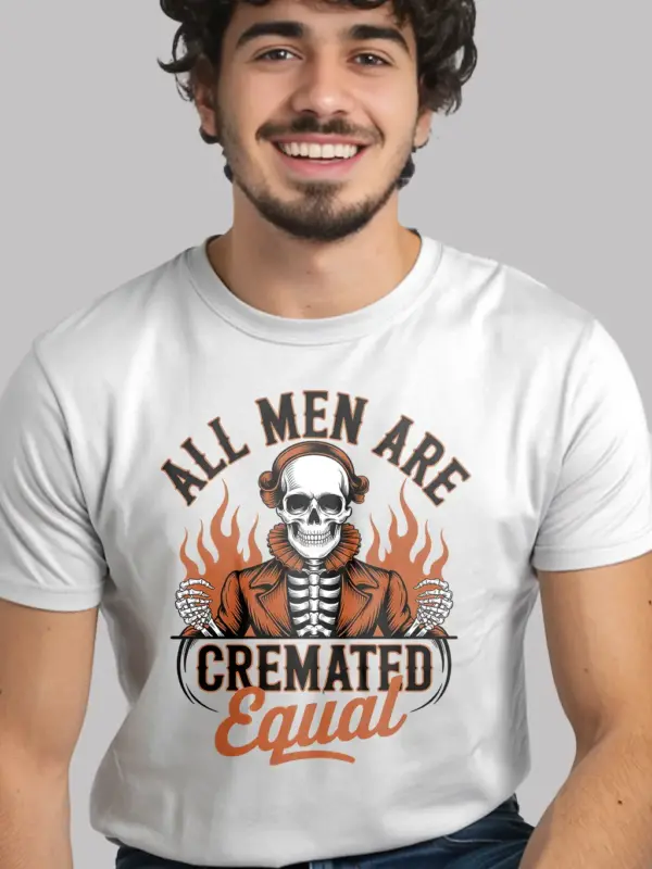 White lifestyle – sarcastic quote gothic skeleton t-shirt in white