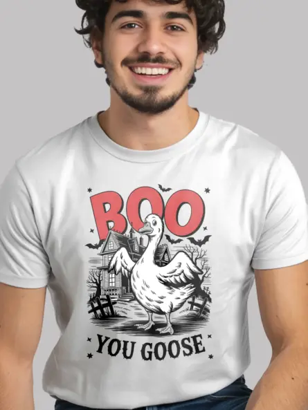 White lifestyle – ghost goose graveyard tee spooky goose Halloween shirt white