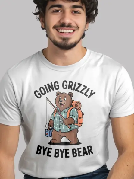 Funny Bear Fishing Shirt – Hilarious Outdoor Camping Tee - Image 11