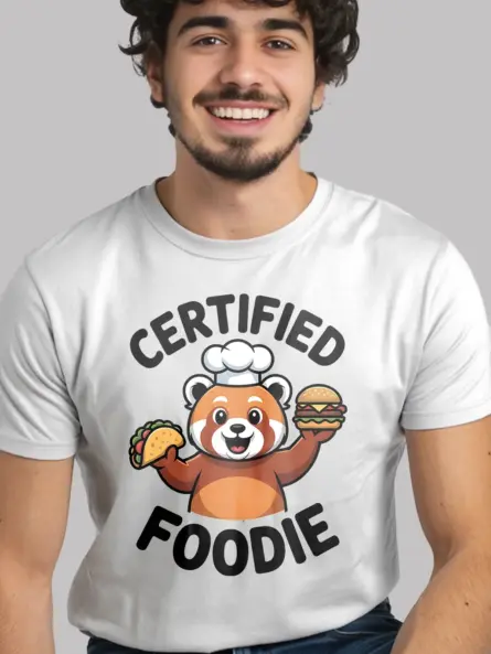 Certified Foodie T-Shirt – Cute Red Panda Chef Graphic Tee - Image 12