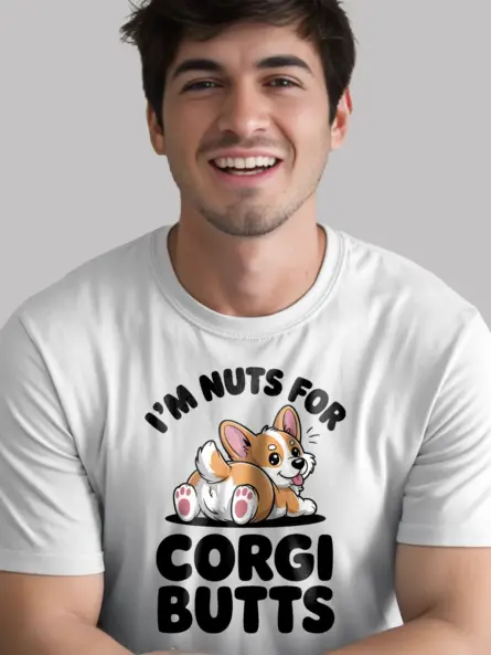Corgi Butt T Shirt Hilarious Cartoon Dog Lover Gift Tee - Image 12