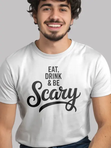 Bold Eat Drink Be Scary Shirt – Minimalist Halloween Party Tee - Image 8