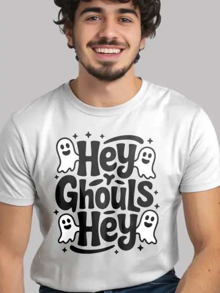 Hey Ghouls Shirt – Playful Halloween Tee with Cute Ghosts for Girls & Teens - Image 9