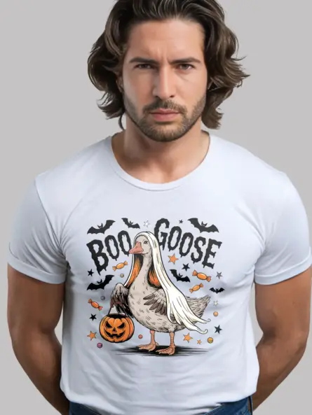 Spooky Goose T-Shirt – Funny BOO GOOSE Halloween Tee - Image 3