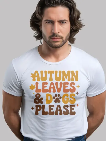 Retro Autumn Dog Mom Shirt Cozy Leaves and Paws Tee - Image 12