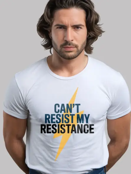 White Can’t Resist My Resistance Shirt – funny electrician t-shirt with resistance joke