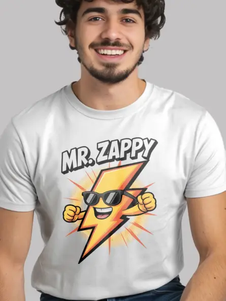 Cartoon Lightning Bolt Kids T-Shirt Mr. Zappy - Image 9