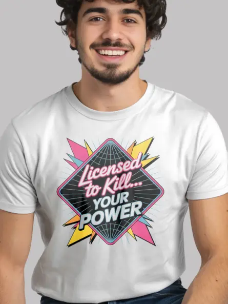 Electrician Neon Retro T-Shirt – Licensed To Kill - Image 12