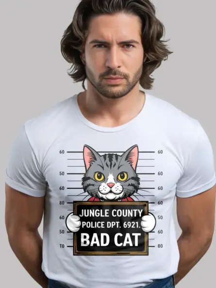 Funny Cat Mugshot T-Shirt for Pet Lovers - Image 6