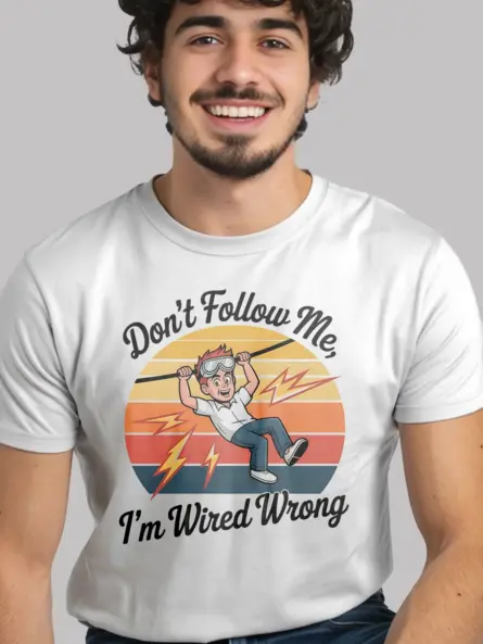 Funny Electrician Retro T-Shirt - Image 11