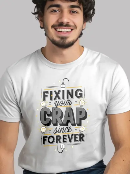 Fixing Your Crap Funny Electrician T Shirt - Image 12