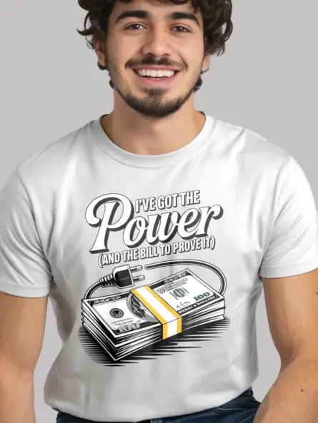 Funny Electrician T-Shirt for Energy Workers Power and Bill Design - Image 9