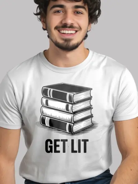 Get Lit Book Shirt – Clever Literary Pun Tee for Readers & Teachers - Image 12