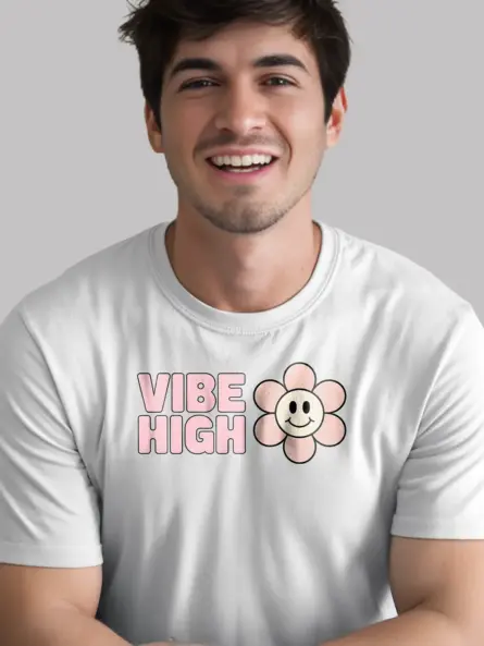 High Vibe T-Shirt – Cute Pastel Flower Tee for Positive Minds - Image 12