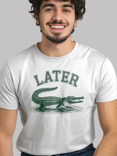 Minimalist Alligator T-Shirt – Collegiate Wordplay Tee - Image 12