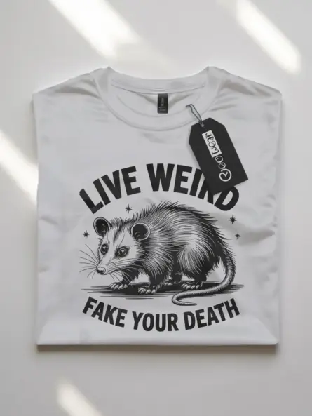 white live weird fake your death shirt alt humor tee