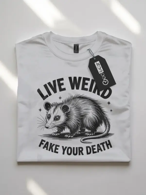white live weird fake your death shirt alt humor tee