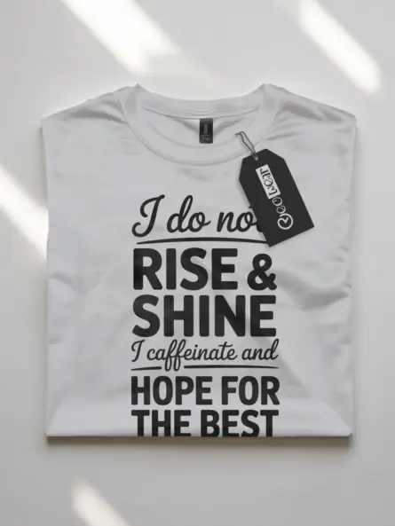 white Blue Caffeine Addict Humor T-Shirt