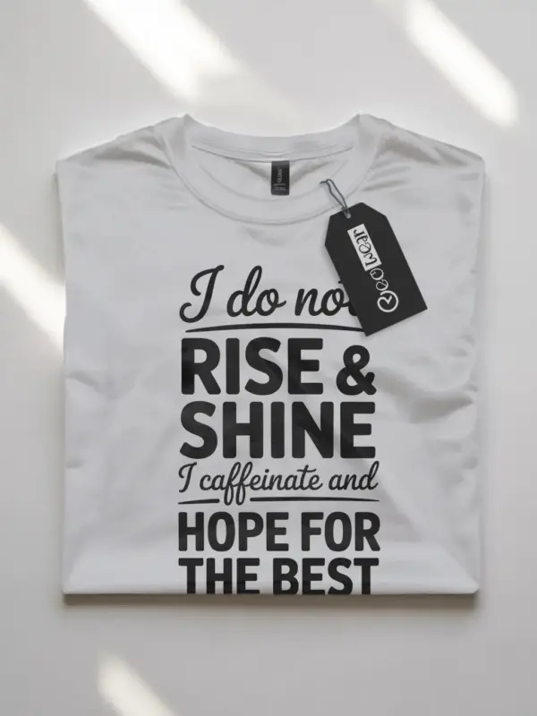 white Blue Caffeine Addict Humor T-Shirt