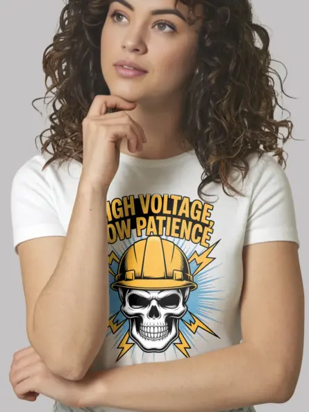 Electrician Skull Shirt High Voltage Low Patience - Image 12