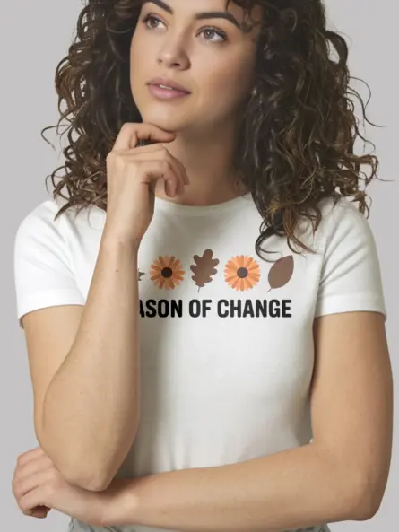 Minimalist Nature Shirt – Season of Change Fall Quote Tee - Image 12