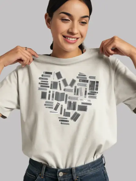 Book Heart Shirt – Stunning Minimalist Tee for Literary Lovers - Image 12