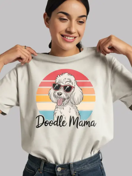 Doodle Mama T-Shirt for Dog Moms – Retro Style Pet Parent Apparel - Image 12