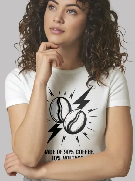 Electrician Coffee T-Shirt – 90% Coffee, 10% Voltage - Image 12