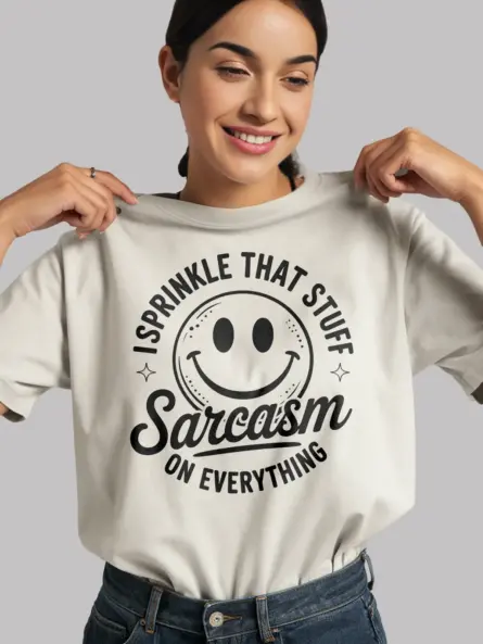 white I Sprinkle That Stuff sarcasm graphic tee