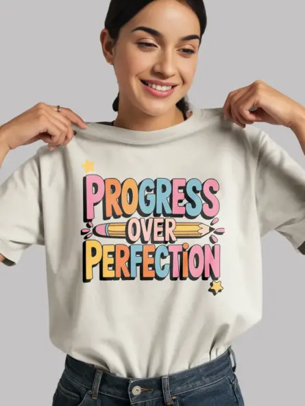 Whimsical Kindergarten Teacher Shirt – Progress Over Perfection Tee - Image 11