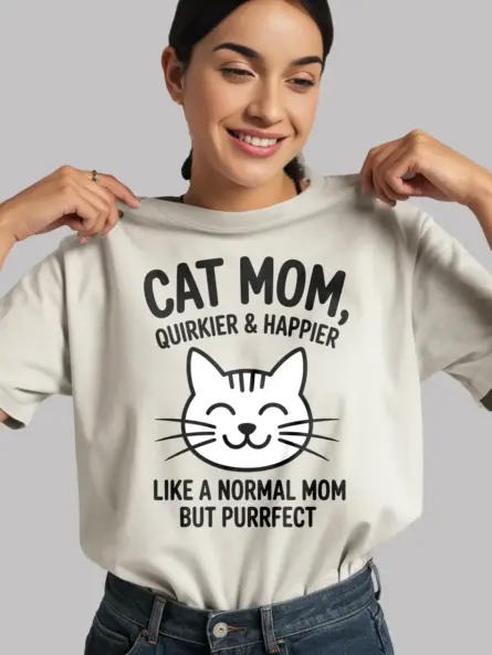 Quirky Cat Mom Shirt – Purrfect Gift for Pet Lovers and Gen Z - Image 12