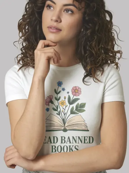 Read Banned Books T-Shirt – Vintage Floral Advocacy Tee for Readers - Image 12