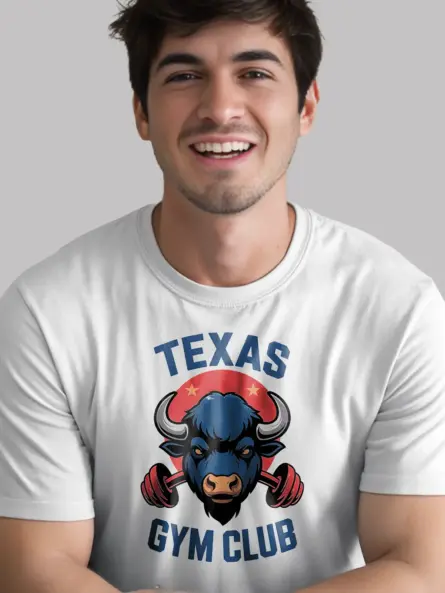 Bold Texas Gym Club T-Shirt – Buffalo Logo Workout Apparel - Image 12