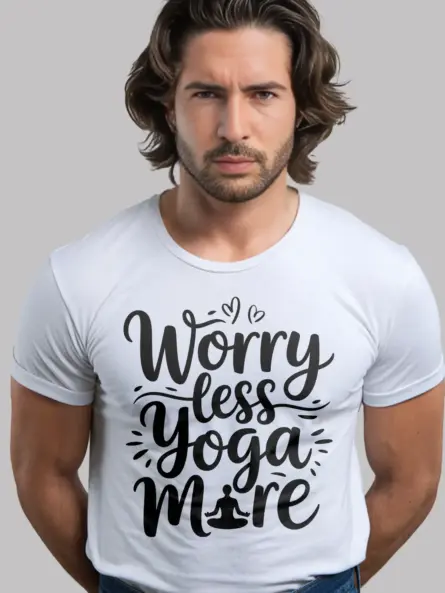 Motivational Worry Less Yoga More T-Shirt - Image 12
