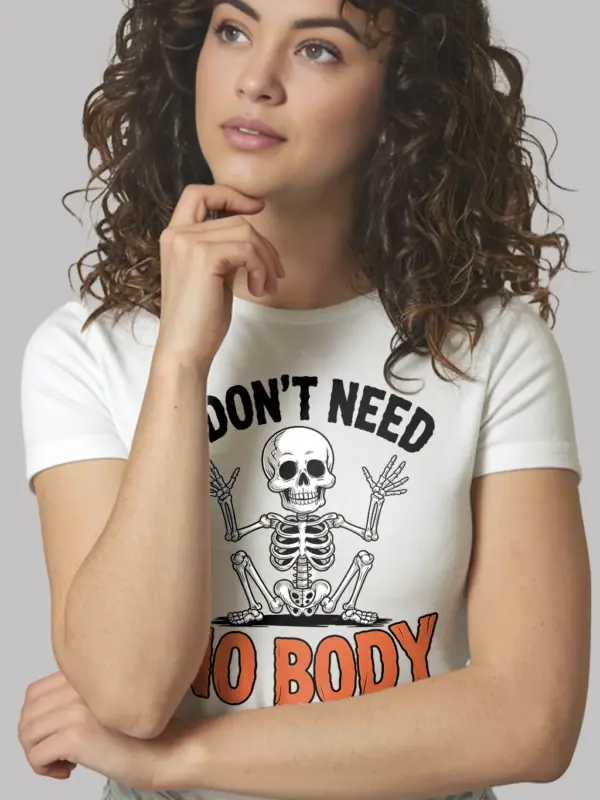 White lifestyle – sarcastic Halloween humor skeleton pun t-shirt white