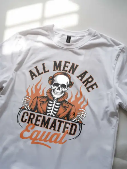 White close-up – vintage skeleton design gothic skeleton t-shirt white