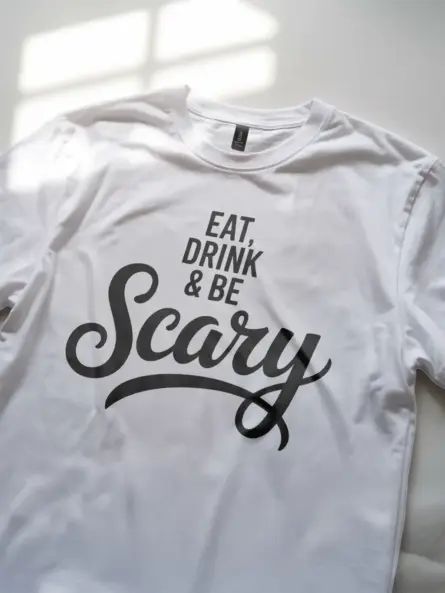 Bold Eat Drink Be Scary Shirt – Minimalist Halloween Party Tee - Image 7