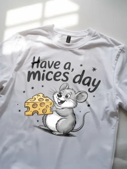 white Mices Day funny mouse pun t-shirt