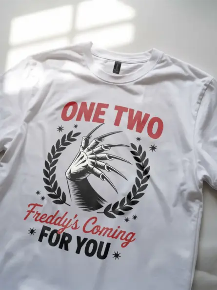 One Two Freddy’s Coming For You Shirt – Retro Horror Tee - Image 11