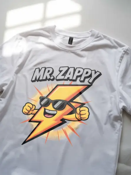 Cartoon Lightning Bolt Kids T-Shirt Mr. Zappy - Image 8