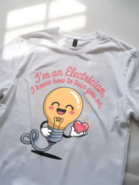 Funny Electrician Pun T-Shirt – Turn You On - Image 11
