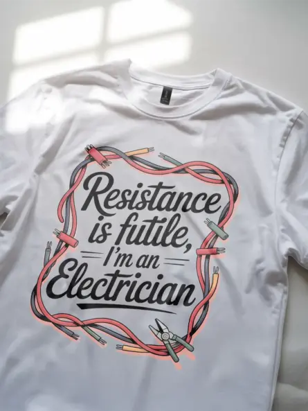Funny Electrician T-Shirt Vintage – Resistance is Futile Design - Image 11